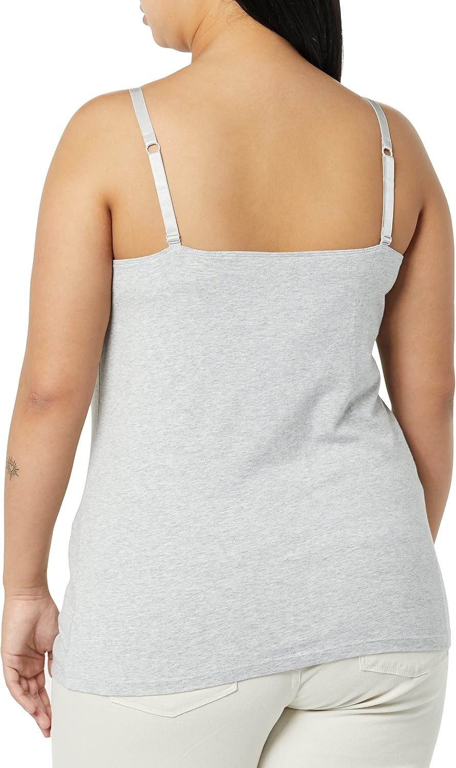 image:imageAmazon Essentials Womens Maternity Nursing Tops Pregnancy Clothes with Adjustable Straps and Builtin Shelf Bra Pack of 2Light Grey Heather