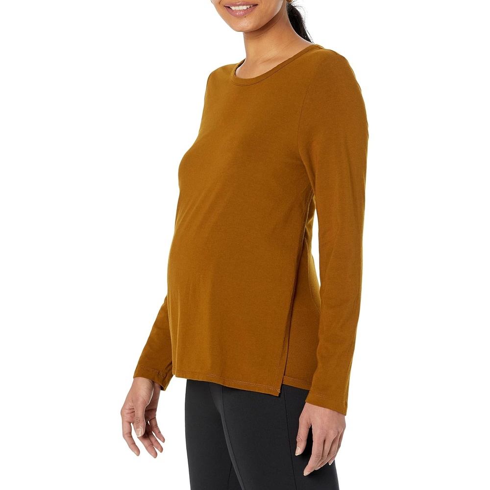 image:imageAmazon Essentials Womens Nursing TShirt for Breastfeeding Maternity ClothesDark Chestnut Brown