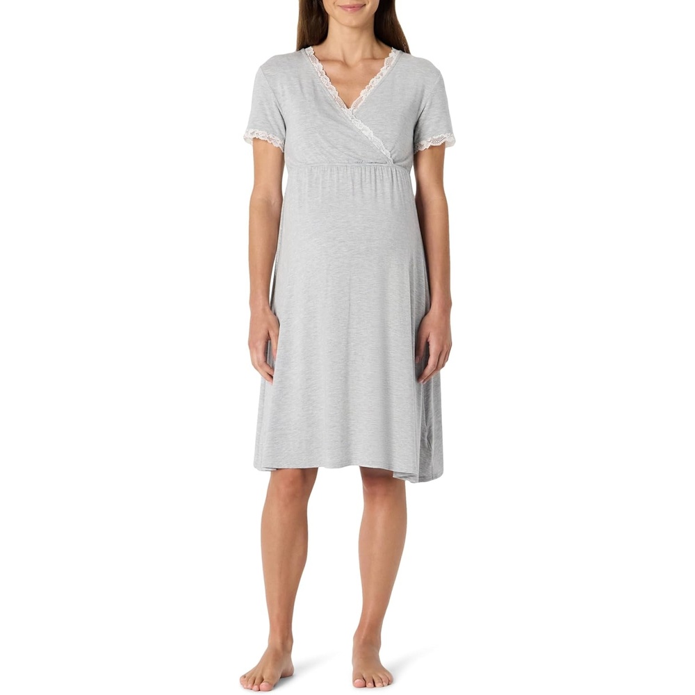 image:imageAmazon Essentials Womens Soft Modal Nursing Maternity Sleepwear NightgownMedium Grey Heather