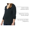 Amazon Essentials Women’s Maternity Nursing Slim-Fit Henley Shirt(Black)
