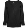 Amazon Essentials Women’s Maternity Nursing Slim-Fit Henley Shirt(Black)