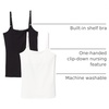 Amazon Essentials Women’s Maternity Nursing Tops, Pregnancy Clothes with Adjustable Straps and Built-in Shelf Bra, Pack of 2(2-pack Black/White)