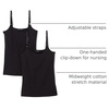 Amazon Essentials Women’s Maternity Nursing Tops, Pregnancy Clothes with Adjustable Straps and Built-in Shelf Bra, Pack of 2(Black)