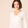 Amazon Essentials Womens Maternity Nursing V-Neck Top(Ivory)