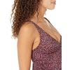 Amazon Essentials Women’s Maternity Ruched V-Neck Swimsuit with Adjustable Straps(Brick Red Leopard)