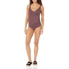 Amazon Essentials Women’s Maternity Ruched V-Neck Swimsuit with Adjustable Straps(Brick Red Leopard)