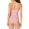 Amazon Essentials Women’s Maternity Ruched V-Neck Swimsuit with Adjustable Straps(Pale Peach Micro Floral)