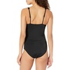 Amazon Essentials Women’s Maternity Ruched V-Neck Swimsuit with Adjustable Straps(Washed Black)