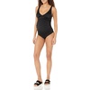 Amazon Essentials Women’s Maternity Ruched V-Neck Swimsuit with Adjustable Straps(Washed Black)