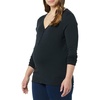 Amazon Essentials Women’s Maternity Nursing Slim-Fit Henley Shirt(Black)