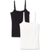 Amazon Essentials Women’s Maternity Nursing Tops, Pregnancy Clothes with Adjustable Straps and Built-in Shelf Bra, Pack of 2(2-pack Black/White)