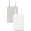 Amazon Essentials Women’s Maternity Nursing Tops, Pregnancy Clothes with Adjustable Straps and Built-in Shelf Bra, Pack of 2(Light Grey Heather)
