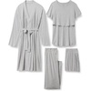 Amazon Essentials Women’s Soft Modal Nursing Maternity Sleepwear Pajama Bundle, 4 Piece(Medium Grey Heather)