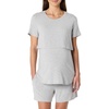 Amazon Essentials Women’s Soft Modal Nursing Maternity Sleepwear Pajama Set with Shorts(Medium Grey Heather)