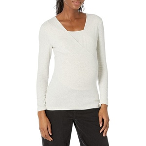 Amazon Essentials Womens Maternity Nursing V-Neck Top(Beige)