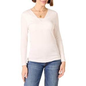 Amazon Essentials Womens Maternity Nursing V-Neck Top(Ivory)