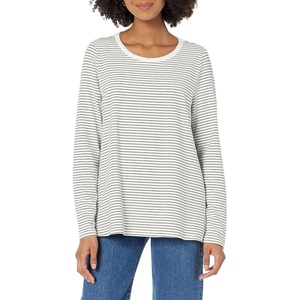Amazon Essentials Women’s Nursing T-Shirt for Breastfeeding, Maternity Clothes(Ivory/Black  Mini Stripe)