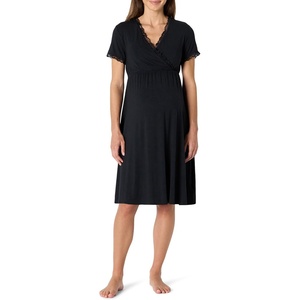 Amazon Essentials Women’s Soft Modal Nursing Maternity Sleepwear Nightgown(Black)