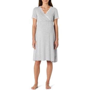 Amazon Essentials Women’s Soft Modal Nursing Maternity Sleepwear Nightgown(Medium Grey Heather)