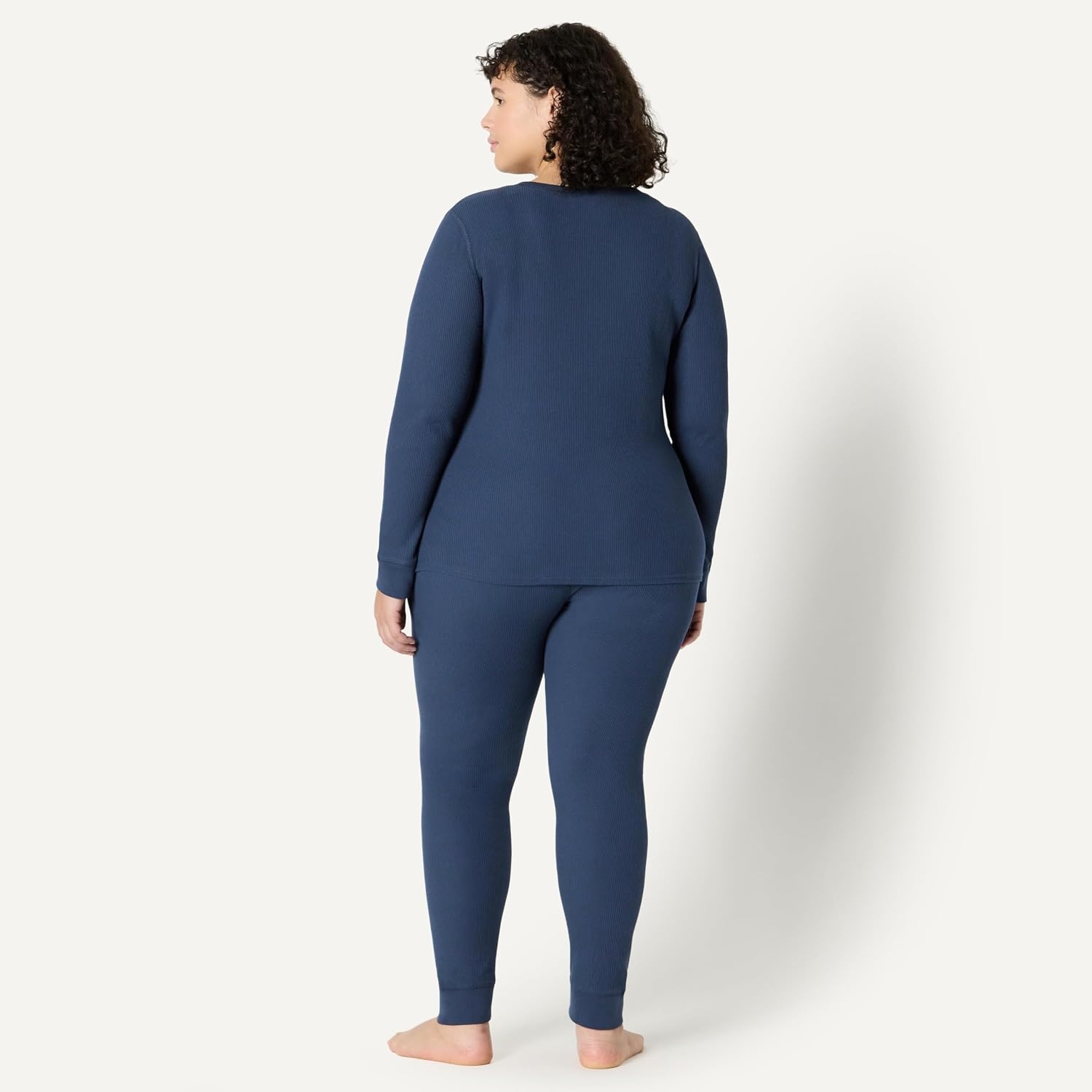 image:imageAmazon Essentials Womens Cotton Thermal Long Underwear Pajama SetsNavy