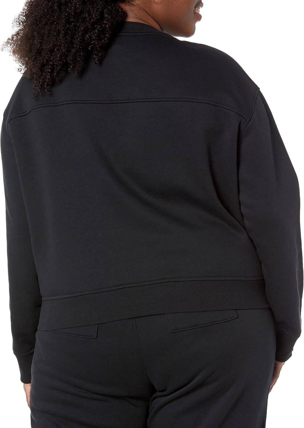 image:imageAmazon Essentials Womens Cropped Drop Shoulder Long Sleeve Sweatshirt Available in Plus SizeBlack