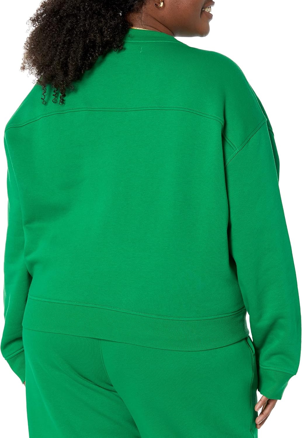 image:imageAmazon Essentials Womens Cropped Drop Shoulder Long Sleeve Sweatshirt Available in Plus SizeGreen