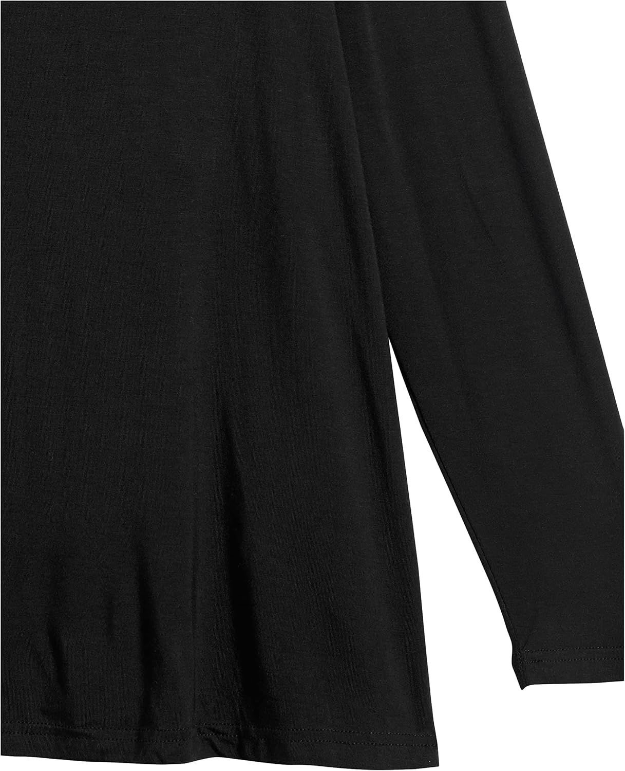 image:imageAmazon Essentials Womens Jersey LongSleeve Mock Neck Swing Tunic Top Relaxed Fit PulloverBlack