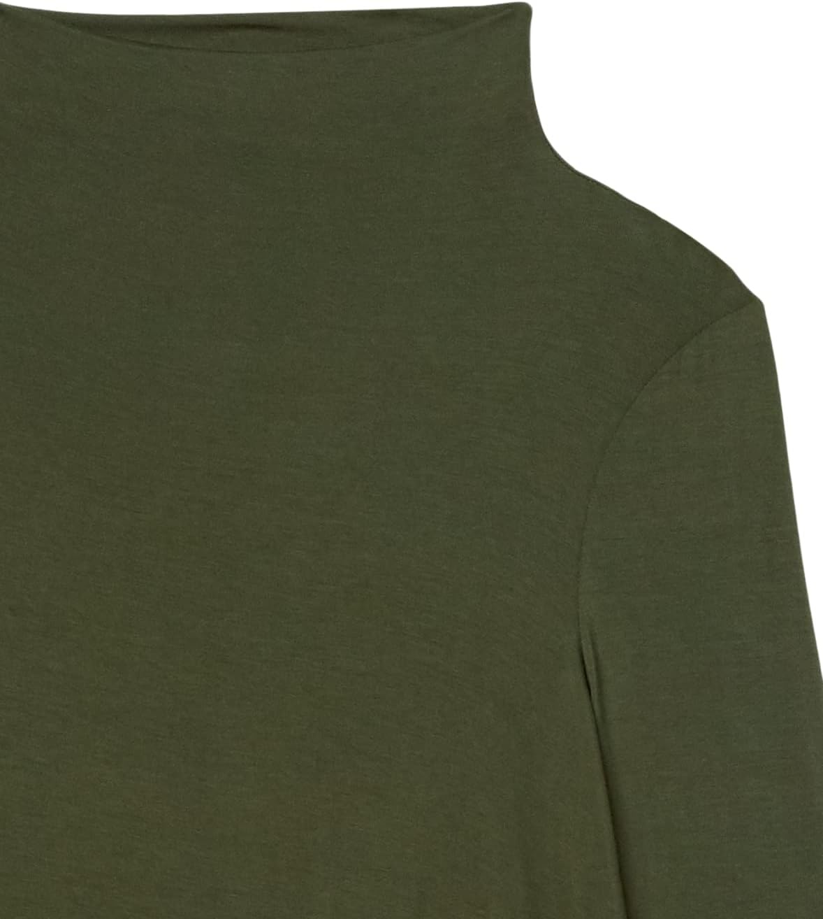 image:imageAmazon Essentials Womens Jersey LongSleeve Mock Neck Swing Tunic Top Relaxed Fit PulloverForest Green