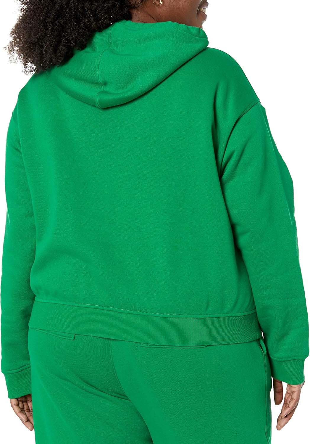 image:imageAmazon Essentials Womens Relaxed Fit Crop Pullover Hoodie Sweatshirt with Drawstring Soft Available in Plus SizeGreen