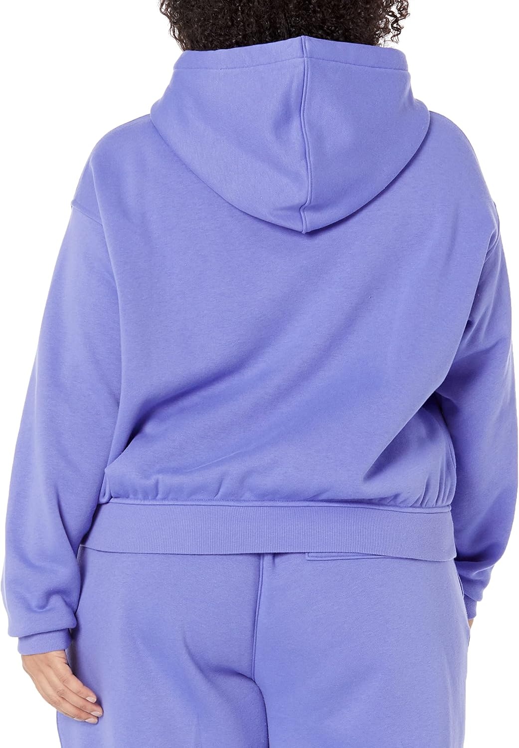 image:imageAmazon Essentials Womens Relaxed Fit Crop Pullover Hoodie Sweatshirt with Drawstring Soft Available in Plus SizePurple Blue