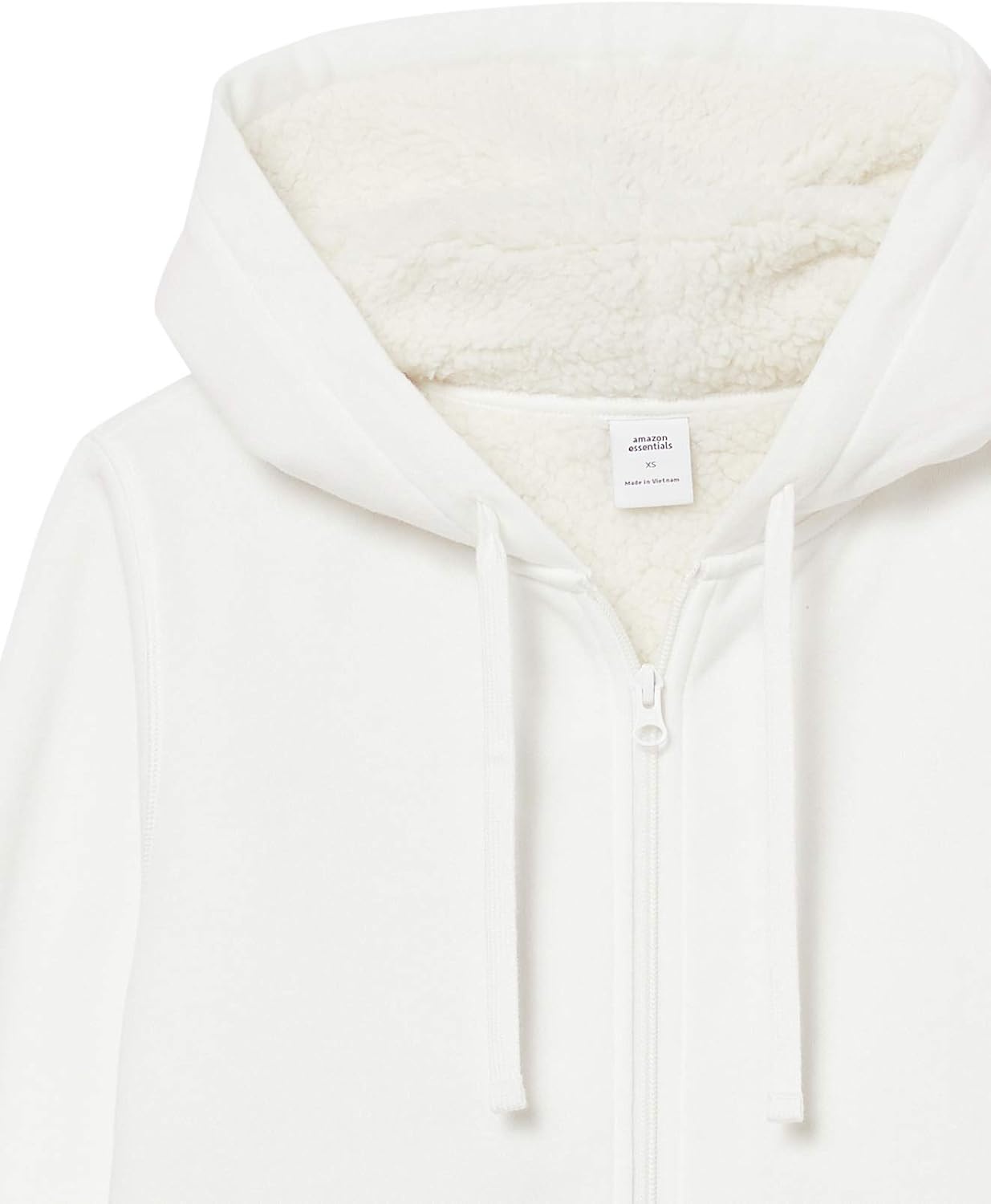 image:imageAmazon Essentials Womens SherpaLined Fleece FullZip Hooded Jacket with Drawstring Available in Plus SizeOffwhite