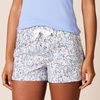 Amazon Essentials Women’s Cotton Poplin Short and Sleep Tee Set, Loungewear Pajamas(Blue Floral)