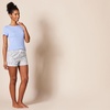 Amazon Essentials Women’s Cotton Poplin Short and Sleep Tee Set, Loungewear Pajamas(Blue Floral)