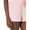 Amazon Essentials Women’s Cotton Poplin Short and Sleep Tee Set, Loungewear Pajamas(Coral Gingham/Pink)