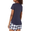 Amazon Essentials Women’s Cotton Poplin Short and Sleep Tee Set, Loungewear Pajamas(Navy Plaid)