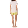 Amazon Essentials Women’s Cotton Poplin Short and Sleep Tee Set, Loungewear Pajamas(Pink Petal Print)