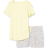 Amazon Essentials Women’s Cotton Poplin Short and Sleep Tee Set, Loungewear Pajamas(Yellow  Micro Confetti Print)