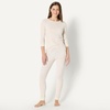 Amazon Essentials Women’s Cotton Thermal Long Underwear Pajama Sets(Natural)