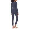 Amazon Essentials Women’s Cotton Thermal Long Underwear Pajama Sets(Navy  Ditsy Floral)