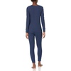Amazon Essentials Women’s Cotton Thermal Long Underwear Pajama Sets(Navy)
