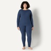 Amazon Essentials Women’s Cotton Thermal Long Underwear Pajama Sets(Navy)