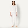 Amazon Essentials Women’s Cotton Thermal Long Underwear Pajama Sets(White)