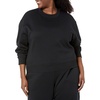 Amazon Essentials Women’s Cropped Drop Shoulder Long Sleeve Sweatshirt (Available in Plus Size)(Black)