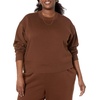 Amazon Essentials Women’s Cropped Drop Shoulder Long Sleeve Sweatshirt (Available in Plus Size)(Deep Brown)