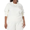 Amazon Essentials Women’s Cropped Drop Shoulder Long Sleeve Sweatshirt (Available in Plus Size)(Eggshell White)