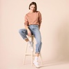 Amazon Essentials Women’s Cropped Drop Shoulder Long Sleeve Sweatshirt (Available in Plus Size)(Light Brown)