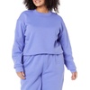 Amazon Essentials Women’s Cropped Drop Shoulder Long Sleeve Sweatshirt (Available in Plus Size)(Purple Blue)