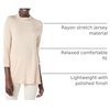 Amazon Essentials Women’s Jersey Long-Sleeve Mock Neck Swing Tunic Top, Relaxed Fit Pullover(Beige)