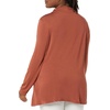 Amazon Essentials Women’s Jersey Long-Sleeve Mock Neck Swing Tunic Top, Relaxed Fit Pullover(Brown)