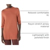 Amazon Essentials Women’s Jersey Long-Sleeve Mock Neck Swing Tunic Top, Relaxed Fit Pullover(Brown)